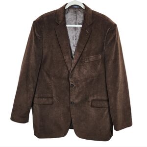 Adolfo Chocolate Brown Corduroy Blazer Jacket Cord Sports Coat Men's Size 46 L